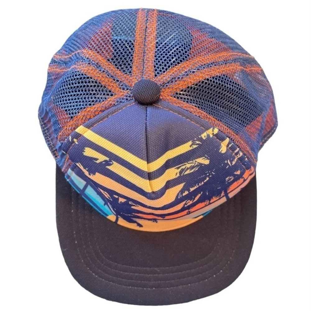 Tommy Bahama Kids Mesh Snapback Hat Hawaiian Sunset Beach Palm Tree